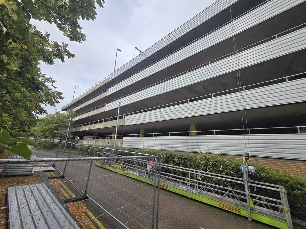 concrete testing, repair and cladding refurbishment in process